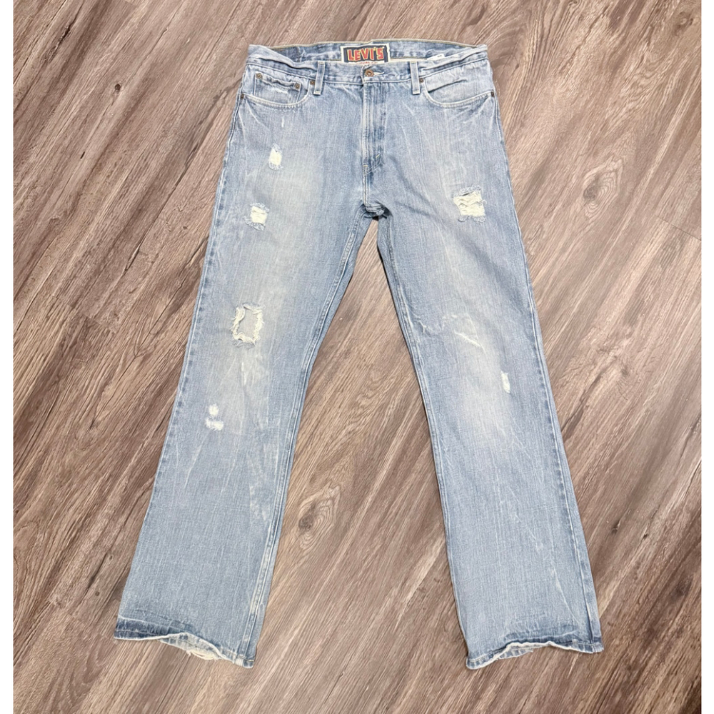 Vintage 2008 Levi's 527 Low Bootcut Distressed Jeans 36x34 Y2K
